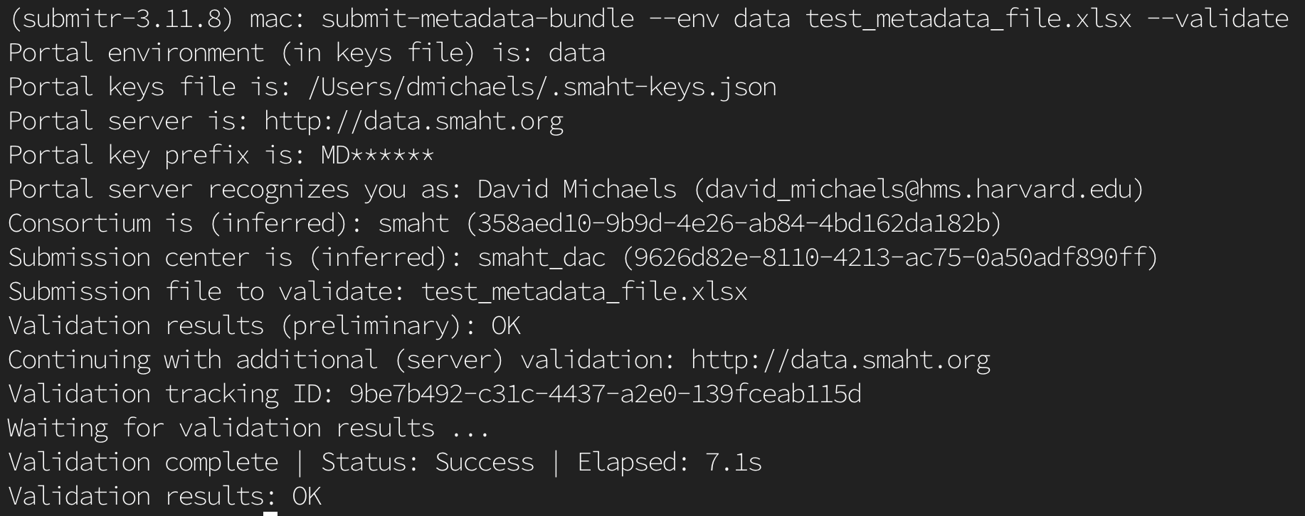 Validation Output Screenshot