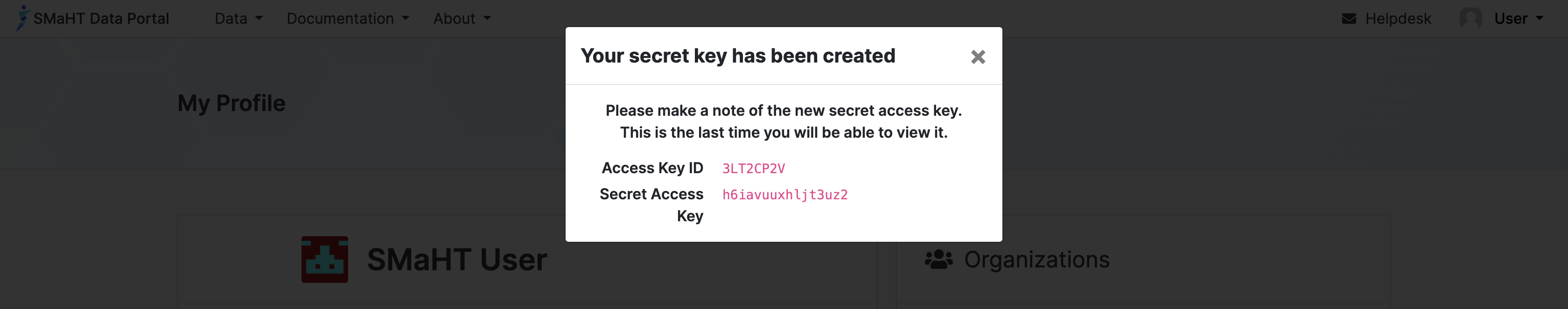 Portal Access Key Creation