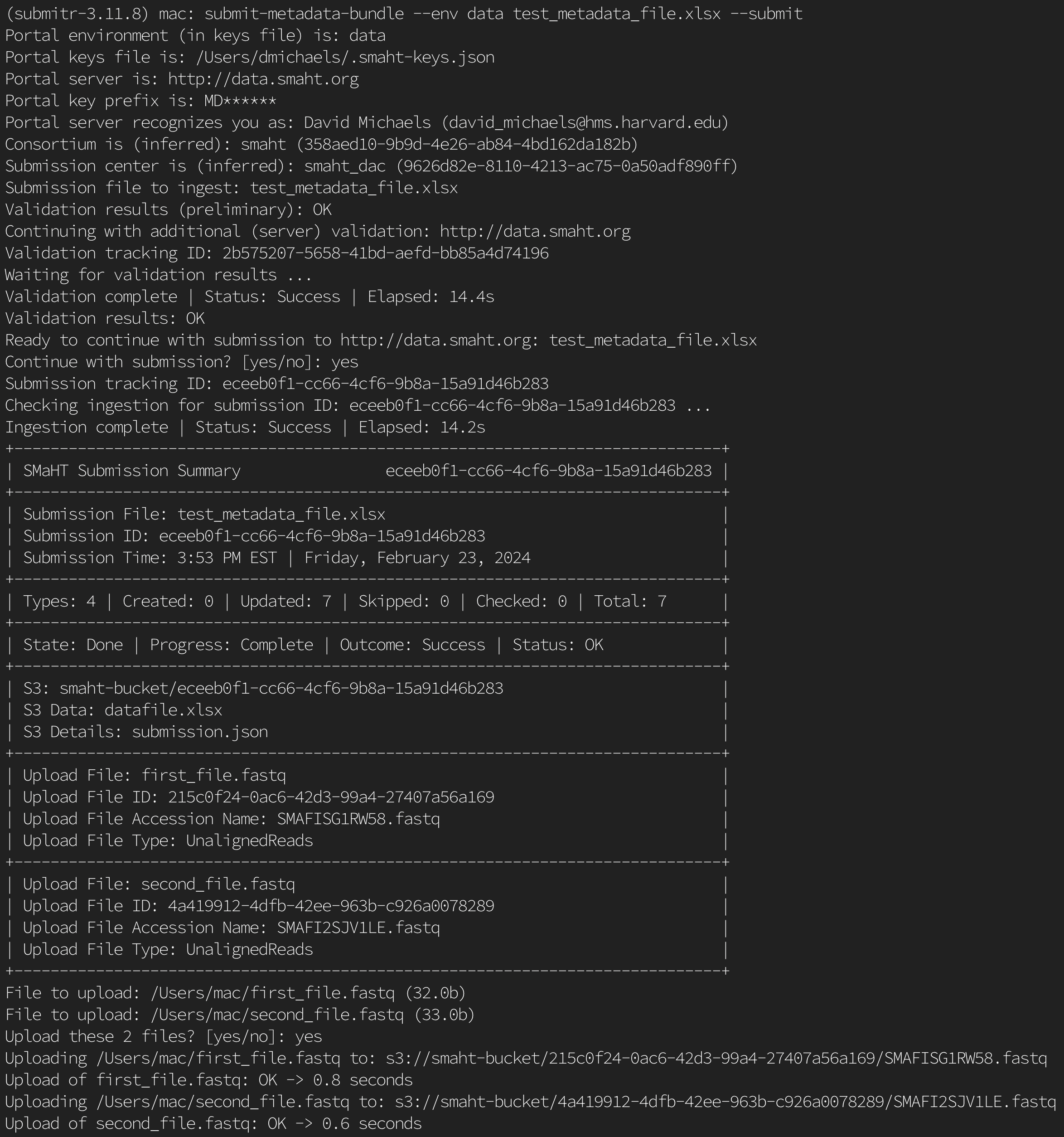 Submission Output Screenshot